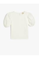 Koton T-Shirt Short Balloon Sleeves Round Neck