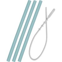 Minikoioi Flexi Straw with Cleaning Brush силіконова трубочка зі щіточкою Aqua Green 3 кс