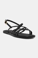 Tommy Hilfiger sandále dámske kožené FLAT STRAPPY SANDAL LTH
