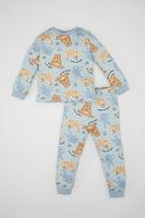 DEFACTO Baby Boy Pajama Set Bear Printed Long Sleeve Top Long Bottom