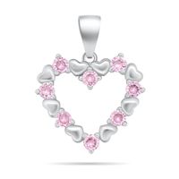 Brilio Silver Něžný stříbrný přívěsek s růžovými zirkony PT19WP