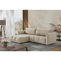 Livetastic ROZKLADACIA ROHOVÁ SEDAČKA, plast, textil, kompozitné drevo, cappuccino