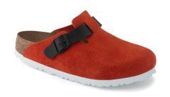 Birkenstock Boston Suede Leather Narrow fit Red Unisex - Sandále Birkenstock - Červená - 1025971-7.5 - Size: 7.5