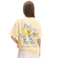 Cropp - Oversize majica s potiskom - kremna