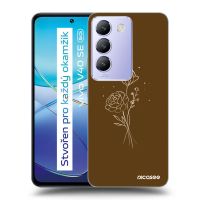 Silikónový čierny obal pre Vivo V40 SE 5G - Brown flowers