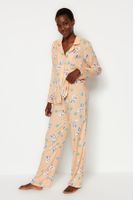 Trendyol Powder Rabbit Patterned Viscose Woven Pajama Set