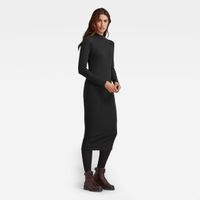 G-STAR Šaty - Slim rib hidden pt dress black