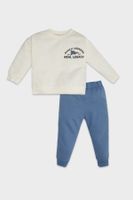 DEFACTO Baby Boy 2-Piece Set Crew Neck Printed Sweatshirt Elastic Waist Kogger Tracksuit Bottoms