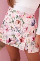 Kesi Włoski Women's skirt-shorts with flowers ecru