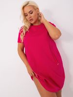 Plus size fuchsia dress with pockets