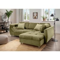 Livetastic ROZKLADACIA ROHOVÁ SEDAČKA, textil, zelená