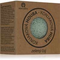 Renovality Konjac mushroom green tea čistilna gobica za normalno do mešano kožo 7x4 cm