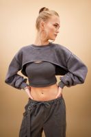 DEFACTO Cool Crop Wash Pale Effect Sweatshirt