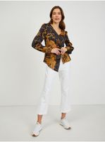 Orsay Brown-Black Ladies Satin Floral Blouse - Women