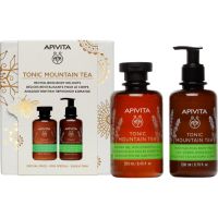Apivita Tonic Mountain Tea Shower Gel & Body Milk Set darilni set za osvetljevanje kože in hidratacijo