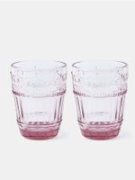 Sinsay - Szklanki z wytłaczanym wzorem 2 pack - różowy