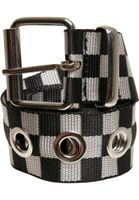 Plaid belt with eyelets black/white