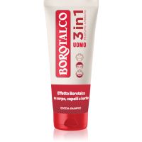 Borotalco MEN 3 in 1 sprchový gél pre mužov na tvár, telo a vlasy vône Amber 200 ml