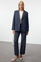 Trendyol Navy Blue Regular Basic Woven Blazer Jacket