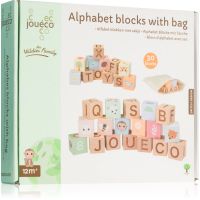 Jouéco The Wildies Family Alphabet Blocks with Bag Würfel aus Holz 12 m+ 30 St.