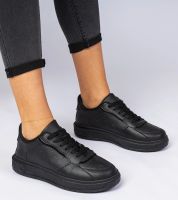 marka niezdefiniowana Black sporty sneakers in eco-leather Lavilia