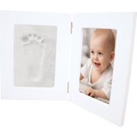 Happy Hands Double Frame set za odtis dojenčkovih dlani in stopal White 36,7 cm x 23,7 cm