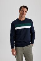 DEFACTO Regular Fit Color Block Crew Neck Basic Plain Sweatshirt