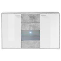 ŠIROKÁ KOMODA, sivá, biela, 180/112/37 cm