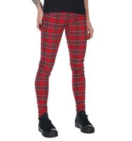 Damen Hose URBAN CLASSICS - Skinny Tartan - rot / blk 33
