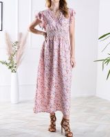 Resti Pink women's floral midi dress - Clothing