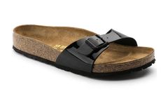 Birkenstock Madrid Birko-Flor Patent Narrow Fit Ženy - Sandály Birkenstock - Černá - 40303-8 - Size: 8