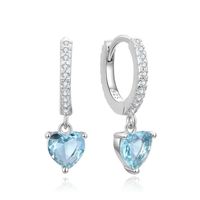 Olivie Strieborné náušnice MODRÉ SRDCE 7712