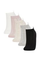 DEFACTO Woman's 5-Piece Cotton Booties Socks