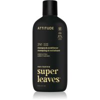 Attitude Super Leaves Men's Shampoo and Conditioner 2-in-1 шампунь та кондиціонер 2 в1 для чоловіків Amber & Citrus 415 мл