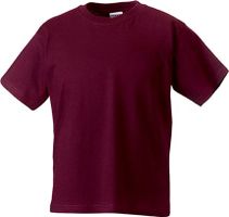 Měkčené 100% bavlněné tričko Russell 180 g/m Barva: Červená vínová, Velikost: S Z180