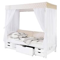 MID.YOU POSTEL S NEBESY, 90/200 cm, bílá, béžová