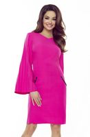 Dress with gathered sleeves and pockets Bergamo - fuchsia