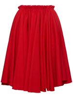 Wool Canvas Midi Skirt