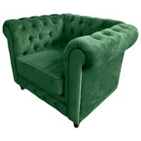 Xora KRESLO CHESTERFIELD, textil, zelená, čierna