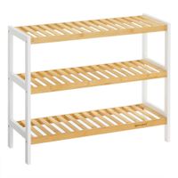 Boxxx REGÁL NA TOPÁNKY, prírodná farba, biela, bambus, 70/55/26 cm