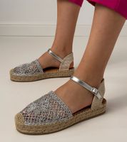 D/CEO Silver perforated espadrille sandals Santos