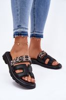 Bőr Női Szandál Velcro Leopárd Vinceza