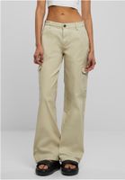 Women's Straight Denim Cargo Pants High Waisted Grey and White Raw