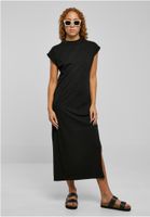 Women's dress with long extended shoulder black