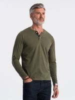 Ombre Clothing Henley Póló Zöld