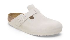 Birkenstock Boston Soft Footbed Suede Leather Regular Fit Pánske - Sandále Birkenstock - Biela - 1027667-7 - Size: 7