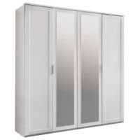 MID.YOU ŠATNÍ SKŘÍŇ SE ZRCADLEM, bílá, 180/210/58 cm