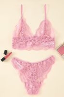 Trendyol Dusty Rose Lace Rope Straps Non-wired Coverless Knitted Underwear Set