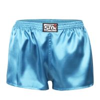 női bő szárú boxeralsó Styx klasszikus gumipánt szatén kék (L967) 3XL