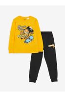 LC Waikiki Lcwk Crew Neck Garfield Printed Long Sleeve Overtime Pajama Set